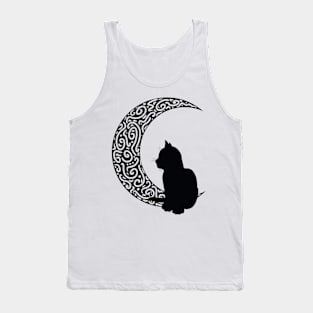 Black Cat and Moon Tank Top